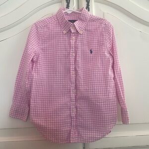 Ralph Lauren button down pink and white polo boys size 5
